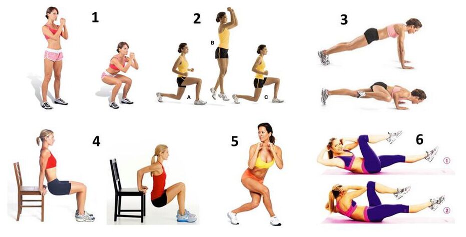Un conjunto de ejercicios para adelgazar de todo el cuerpo en casa. 